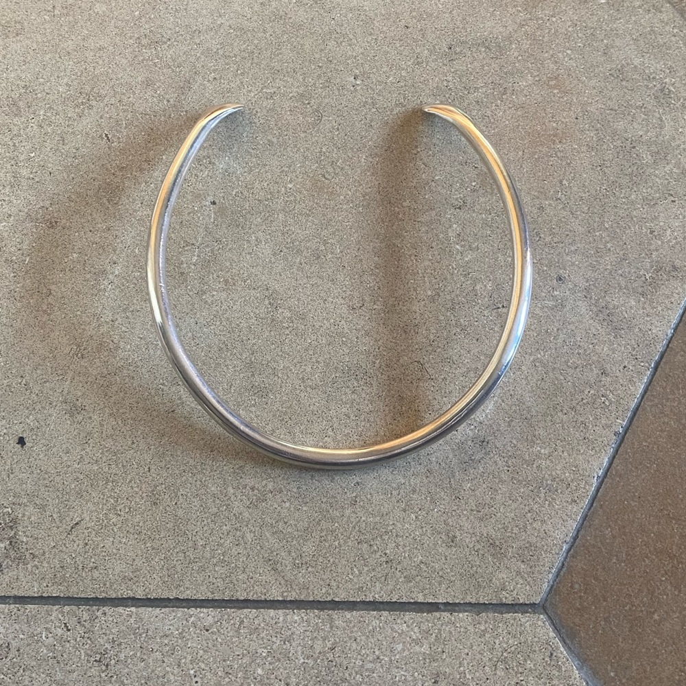 M.A. Hassan Silver Modernist Statement Cuff Choker Necklace
